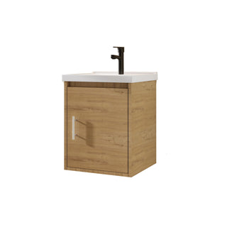 Floating Bathroom Vanity Combo, Wall Mounted Cabinet With Sink & Soft Close Doors For Small Bathrooms