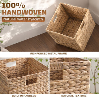 Folding Storage Baskets, Hand Cube Baskets With Cutout Handles Shelf Organizer, Toy Storage, Closet Storage (Set of 2) - Light Brown