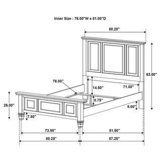Dennis - 4 Piece Eastern King Bedroom Set - Cream White