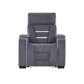 Austin - Recliner With Storage Arms - Gray