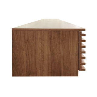 TV Stand, Entertainment Center With Cable Management And Soft Closing Hinges - Walnut