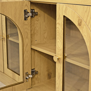 Sideboard Cabinet With 3 Drawers And 6 Arched Glass Doors