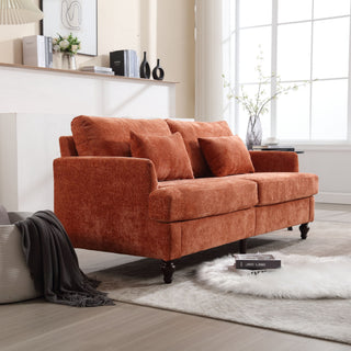 Mid Century Modern Fabric Loveseat Sofa, 2 Seat Upholstered Couch