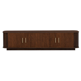70" TV Stand With Ample Storage, Refined Curved Corners - Dark Brown