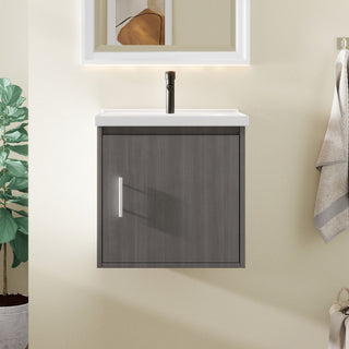 Floating Bathroom Vanity Combo, Wall Mounted Cabinet With Sink & Soft Close Doors For Small Bathrooms