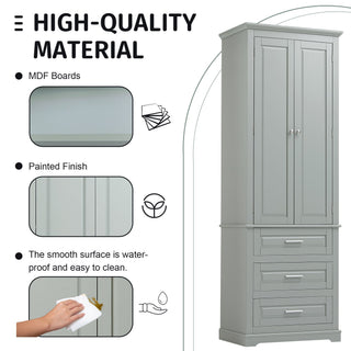 Tall Storage Cabinet With 3 Drawers For Bathroom