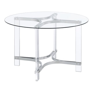 Uptown - 5 Piece Round Dining Set - Chrome