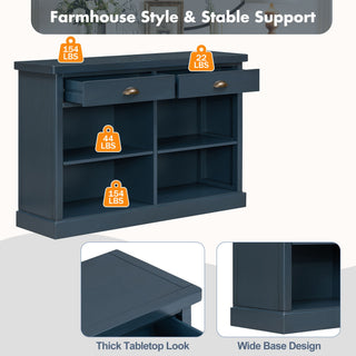 Console Table With 2 Drawers And Open Shelves