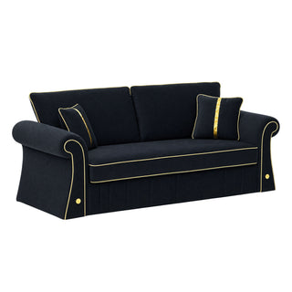 Sofa With Rolled Arms, 3 Seater Couch, Living Room Accent
