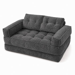 2 Seater Modular Corduroy Sofa With Chaise Lounge For Living Room