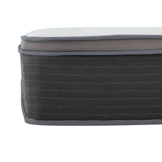 12'' Hybrid Mattress In A Box, Plush Gel Memory Foam Mattress Top With Pocket Coil Base - Gray / White - Queen