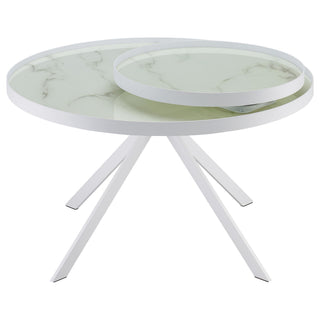 Shayne - Round Top Coffee Table With 2 Tier Design
