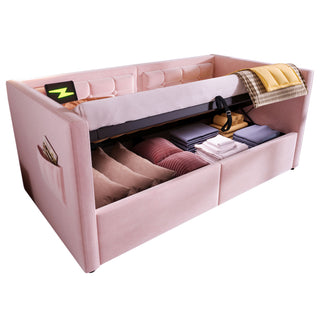 Upholstered Daybed With Hydraulic Storage And USB / Type - C Charging