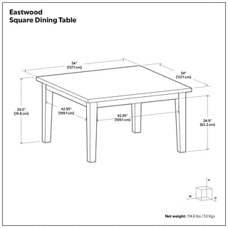 Eastwood - Square Dining Table - Java Brown