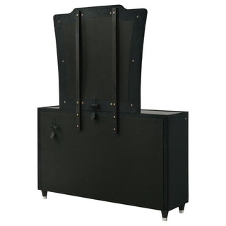 Mika - 8 Drawer LED Dresser With Mirror - Black
