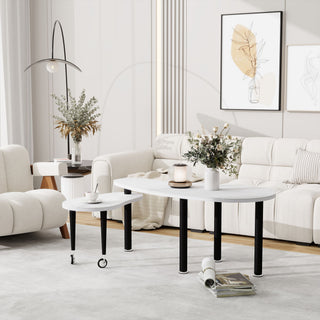 Rotatable Cocktail Table With Solid Legs, 360 Degree Rotating