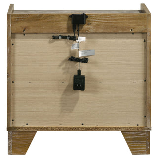 Packard - 1 Drawer Nightstand With LED Lighting And USB Charging - Oak