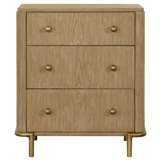 3 Drawer Nightstand With USB Ports - Brown