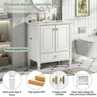 Freestanding Vanity With 1 Drawer & 2 Soft Close Doors With Door Mounted Storage