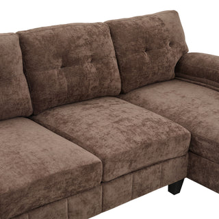 U-Shaped Sectional Sofa 103.5" Fabric Couch With Dual Chaise Lounges, Storage Pockets, Armrest Pillows