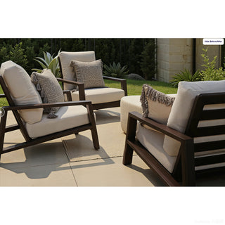 Verona - Seating Lounge Chair (Set of 2) - Dark Espresso / Gray / Off White