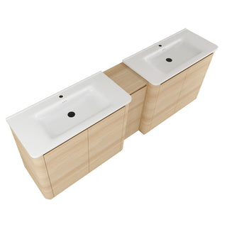 Soft Close Door Freestanding Bathroom Vanity With Sink, 1 Small Storage Cabinet