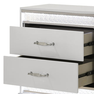 Glam - 2 Drawer Nightstand With LED Lighting - White