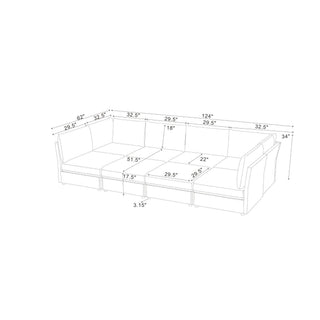 Upholstered Modular Sectional With Custom Configuration And Removable Cushions
