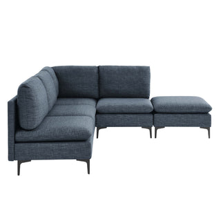 Upholstered Modular Sectional With Tall Legs, Medium Firm Seat