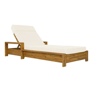 Chaise Lounge Set With 4 Fold Cushion And Built In Headrest, 3 Position Adjustable