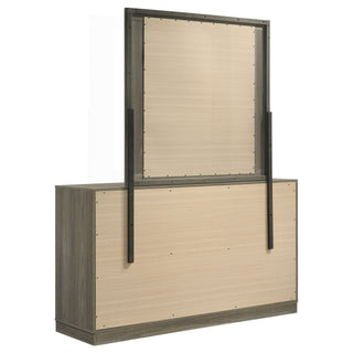 Edmondson - 9 Drawer Dresser With Mirror - Natural / Gray
