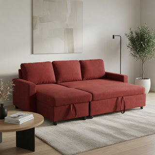 L - Shaped Convertible Sofa Bed With Storage Chaise