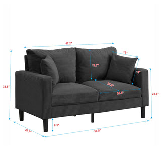 Modern Upholstered Loveseat Sofa, High Resilience