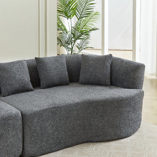 Curved Sectional Sofa With 6 Pillows