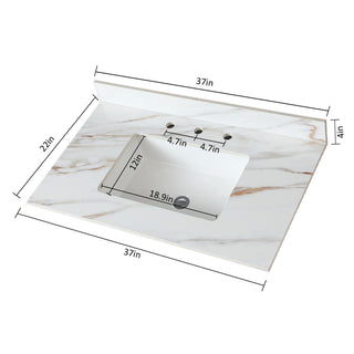 Vanity Top With Undermount Sink And Backsplash, Sintered Stone