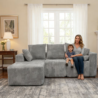 Corner Combination Sofa Sectional Couch With Soft Fabric