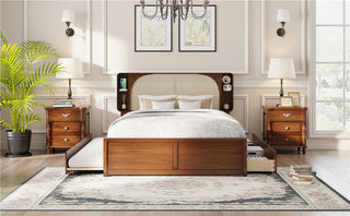 Headboard Bed With 2 Drawers And Trundle