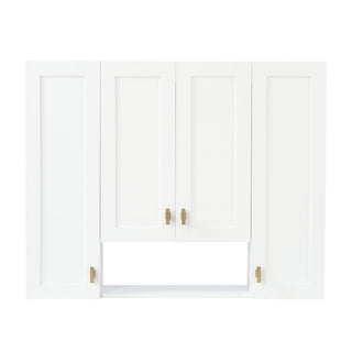 30" Bathroom Cabinet With 5 Adjustable Shelves, Wall Mounted Medicine Cabinet - White