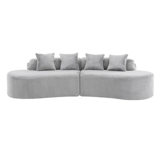 Modern Curved Sofa With Pillows