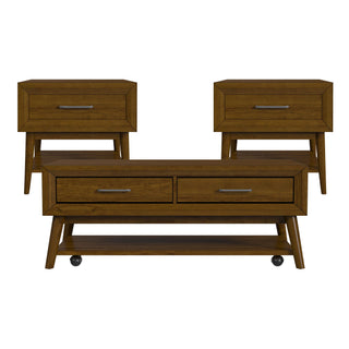 Santa Barbara - 3 Piece Occasional Table Set (Coffee Table & Two End Tables) - Walnut