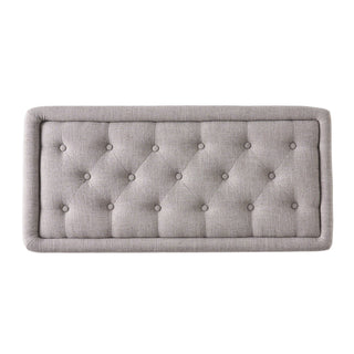 Dean - Fabric Storage Wide Tufted Rectangle Ottoman - Gray