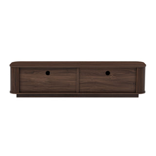 70" TV Stand With Ample Storage, Refined Curved Corners - Dark Brown