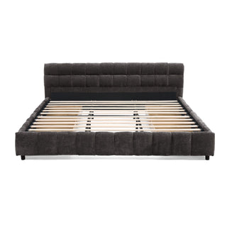 Modern Platform Bed Frame With Thick Fabric