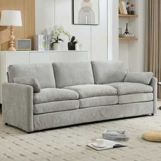 Cozy Upholstered 3 Seater Sofa With Double Cushion