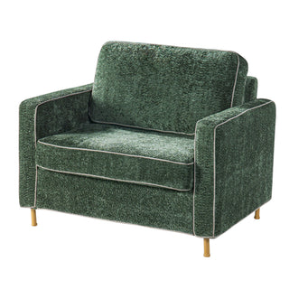 Accent Chair Upholstered Single Sofa With Square Arms, Sewn Pillow Back For Living Room