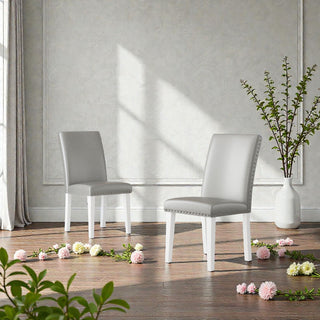 Upholstered Dining Chair With High Back Design (Set of 2)