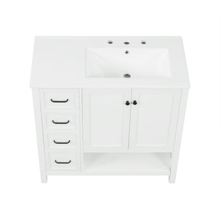 Modern Bathroom Vanity With Sink Top, 2 Doors And 2 Drawers