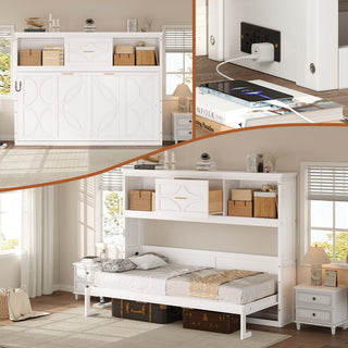 Murphy Bed With Charging Station And Drawer