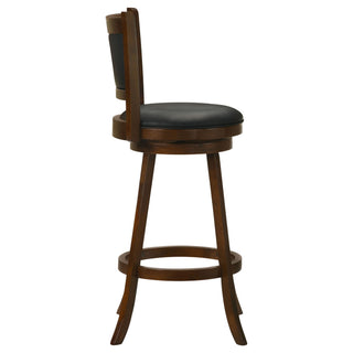 Swivel Stool With Upholstered Seat (Set of 2) - Black / Brown