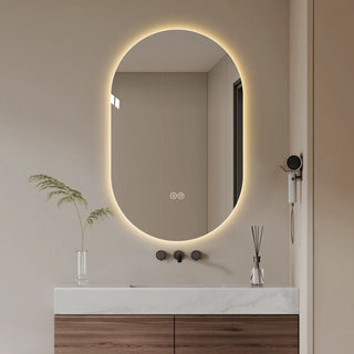 Smart Wall Mounted LED Touch Screen Mirror With Anti-Fog Function And Adjustable Lighting